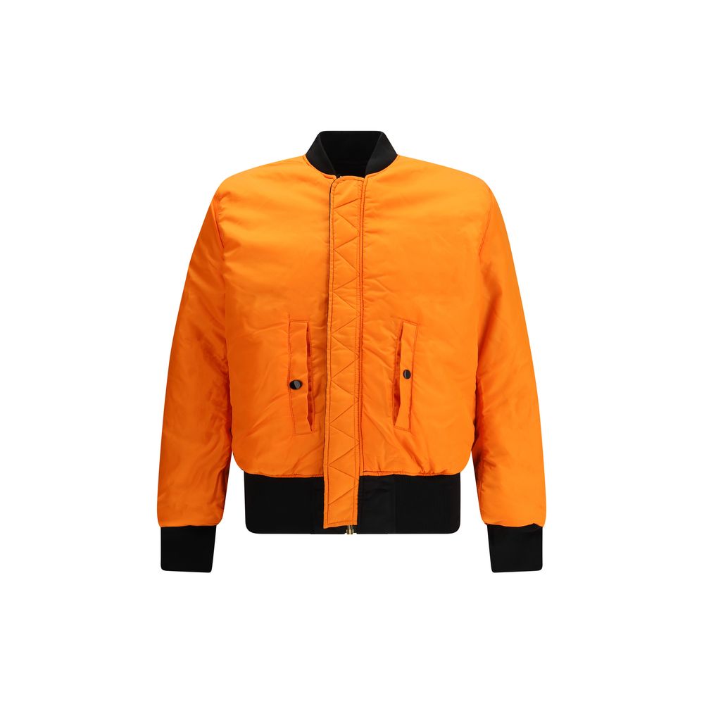 Alpha Industries Black & Orange Reversible Nylon Bomber Jacket