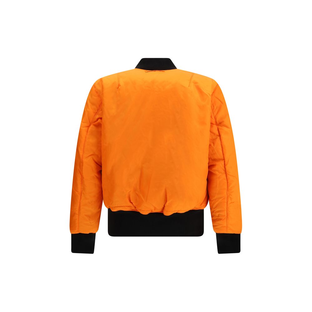 Alpha Industries Black & Orange Reversible Nylon Bomber Jacket