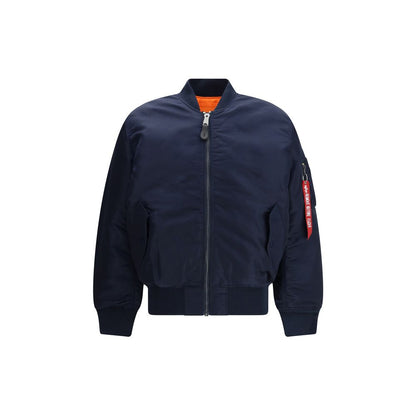 Alpha Industries Blue & Orange Nylon Reversible Bomber Jacket