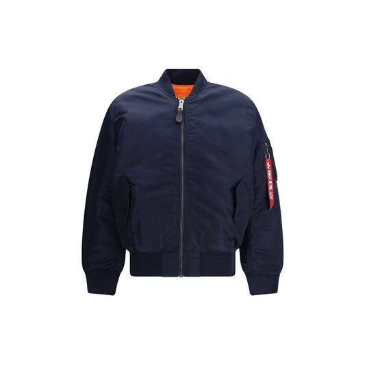 Alpha Industries Blue & Orange Nylon Reversible Bomber Jacket