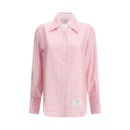 Thom Browne Checked Silk Shirt - Light Pink Gingham