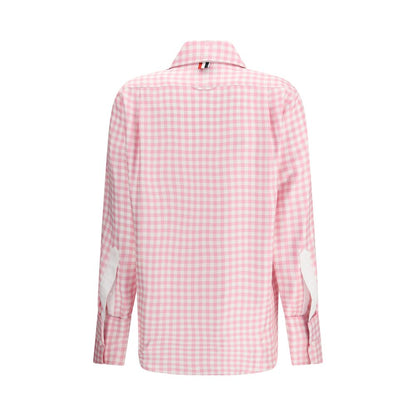 Thom Browne Checked Silk Shirt - Light Pink Gingham