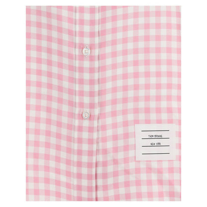 Thom Browne Checked Silk Shirt - Light Pink Gingham