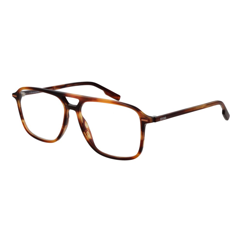 Ermenegildo Zegna Brown Men’s Optical Glasses – Full-Rim Frame, 57mm