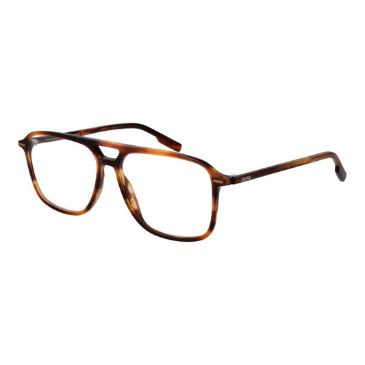 Ermenegildo Zegna Brown Men’s Optical Glasses – Full-Rim Frame, 57mm