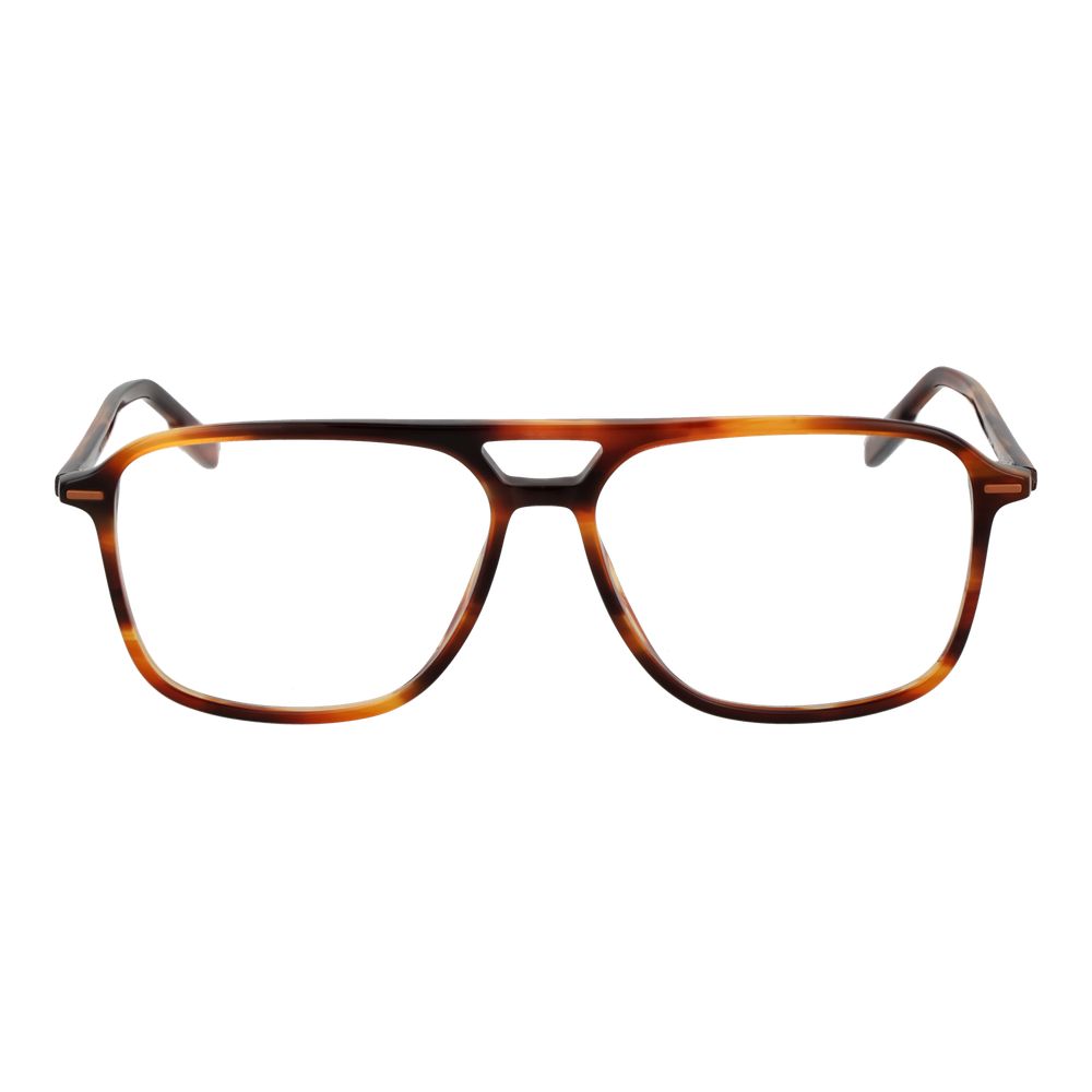 Ermenegildo Zegna Brown Men’s Optical Glasses – Full-Rim Frame, 57mm