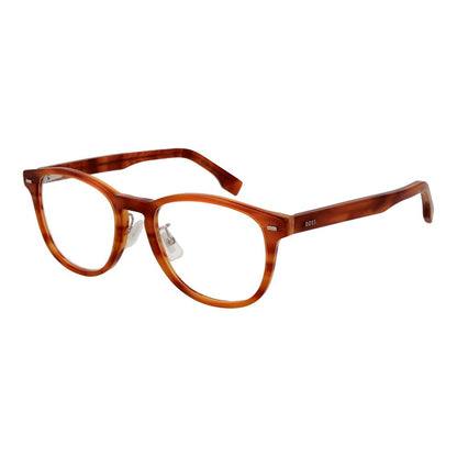 Hugo Boss Men’s Optical Glasses – Brown Panto Frame, 52mm