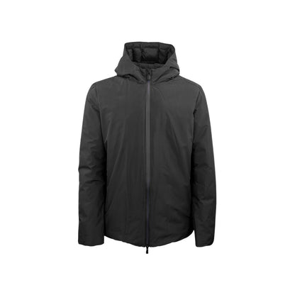 SUNS Black Polyester Jacket: The Ultimate Padded Rainproof Layer