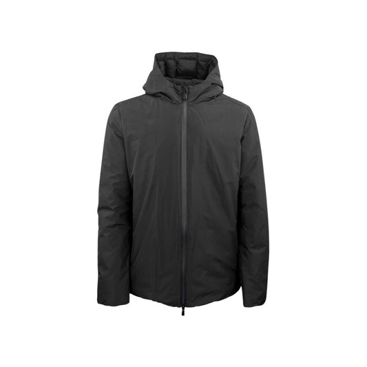 SUNS Black Polyester Jacket: The Ultimate Padded Rainproof Layer