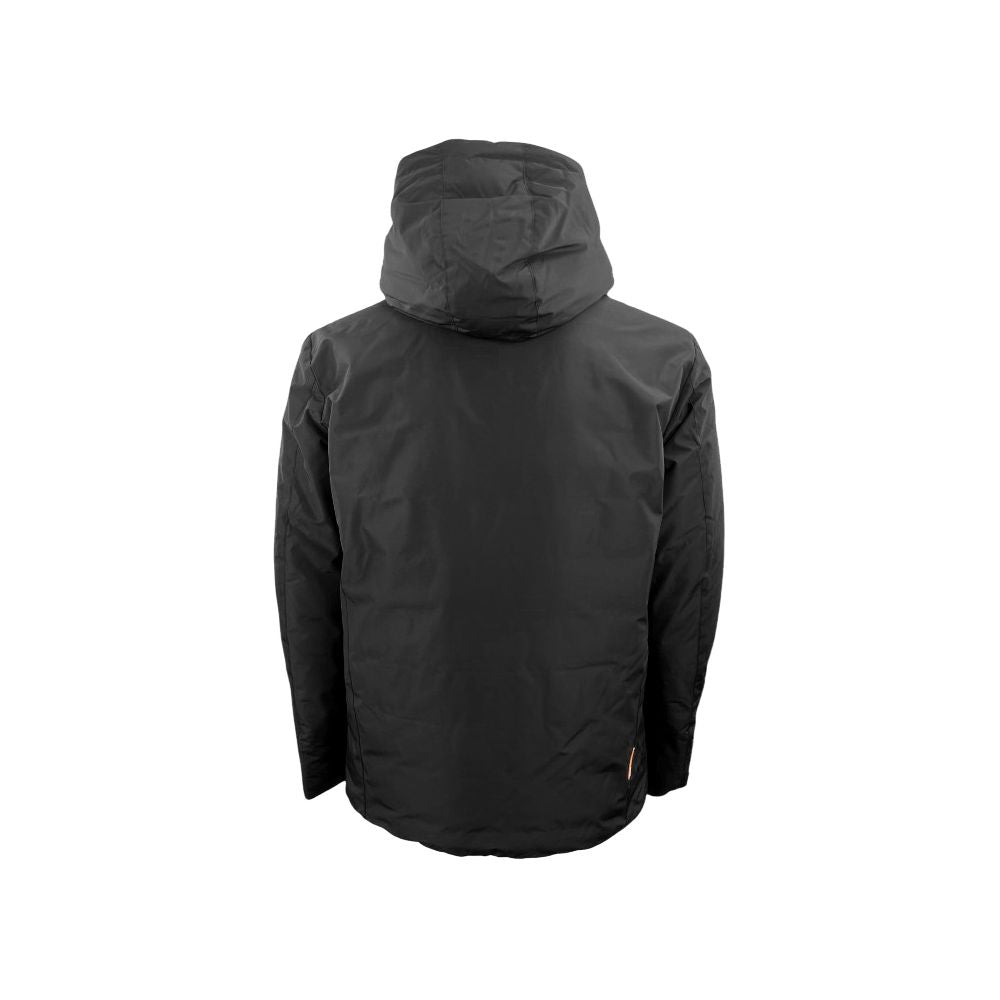 SUNS Black Polyester Jacket: The Ultimate Padded Rainproof Layer