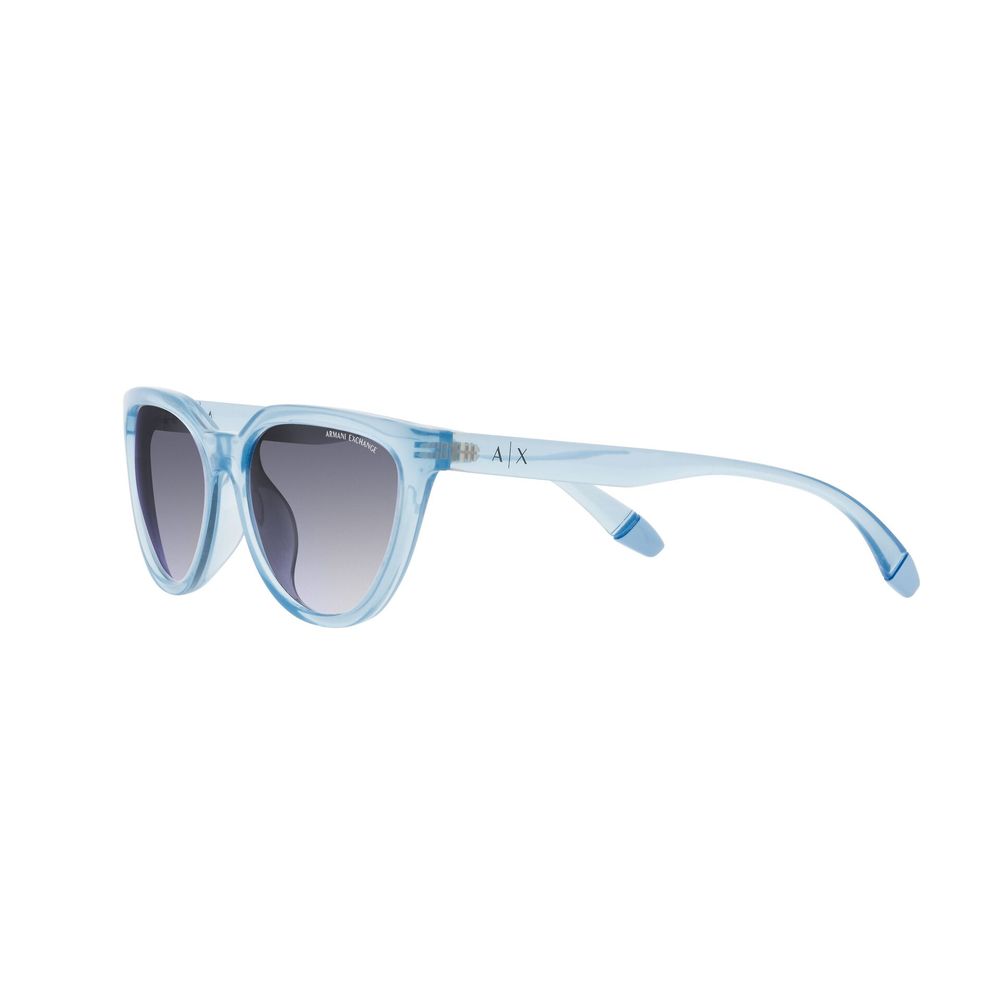 Armani Exchange Women’s Sunglasses – Blue Acetate Frame, Grey Gradient Lenses