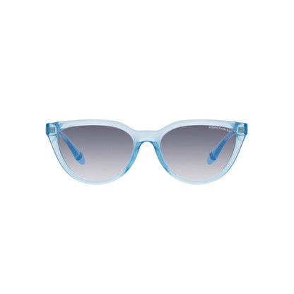 Armani Exchange Women’s Sunglasses – Blue Acetate Frame, Grey Gradient Lenses
