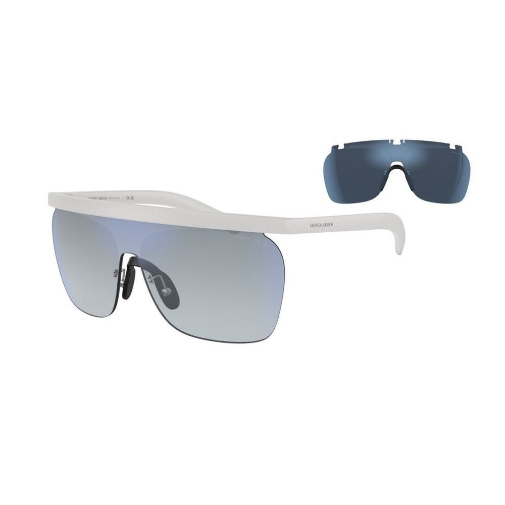 Giorgio Armani Men's Sunglasses – White Acetate Frame, Blue Lenses