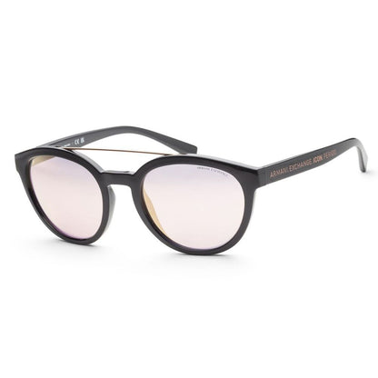 Armani Exchange Unisex Sunglasses – Black Resin Frame, Purple Lenses
