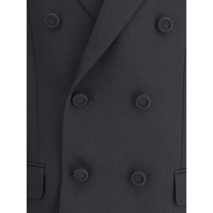Valentino Black Double Breasted Wool Blazer for Men