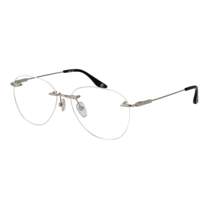 BMW Men's Optical Glasses – Silver Panto Frame, 56mm