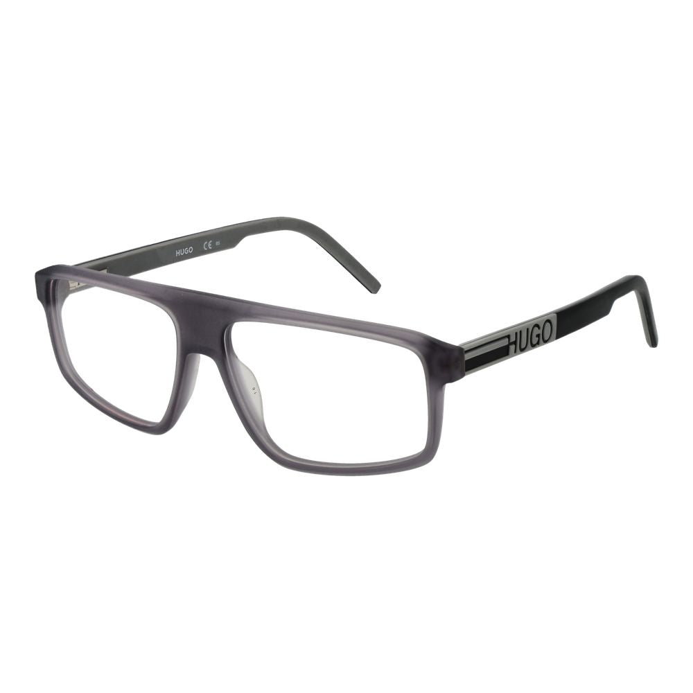 Hugo Boss Men’s Optical Glasses – Grey Rectangle Frame, 56mm