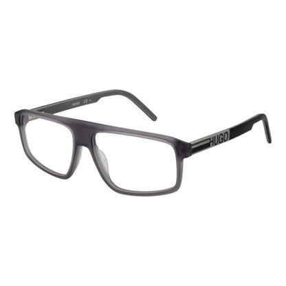 Hugo Boss Men’s Optical Glasses – Grey Rectangle Frame, 56mm