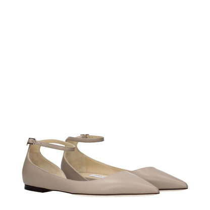 Jimmy Choo Gray Leather Ballet Flats - Effortlessly Elegant