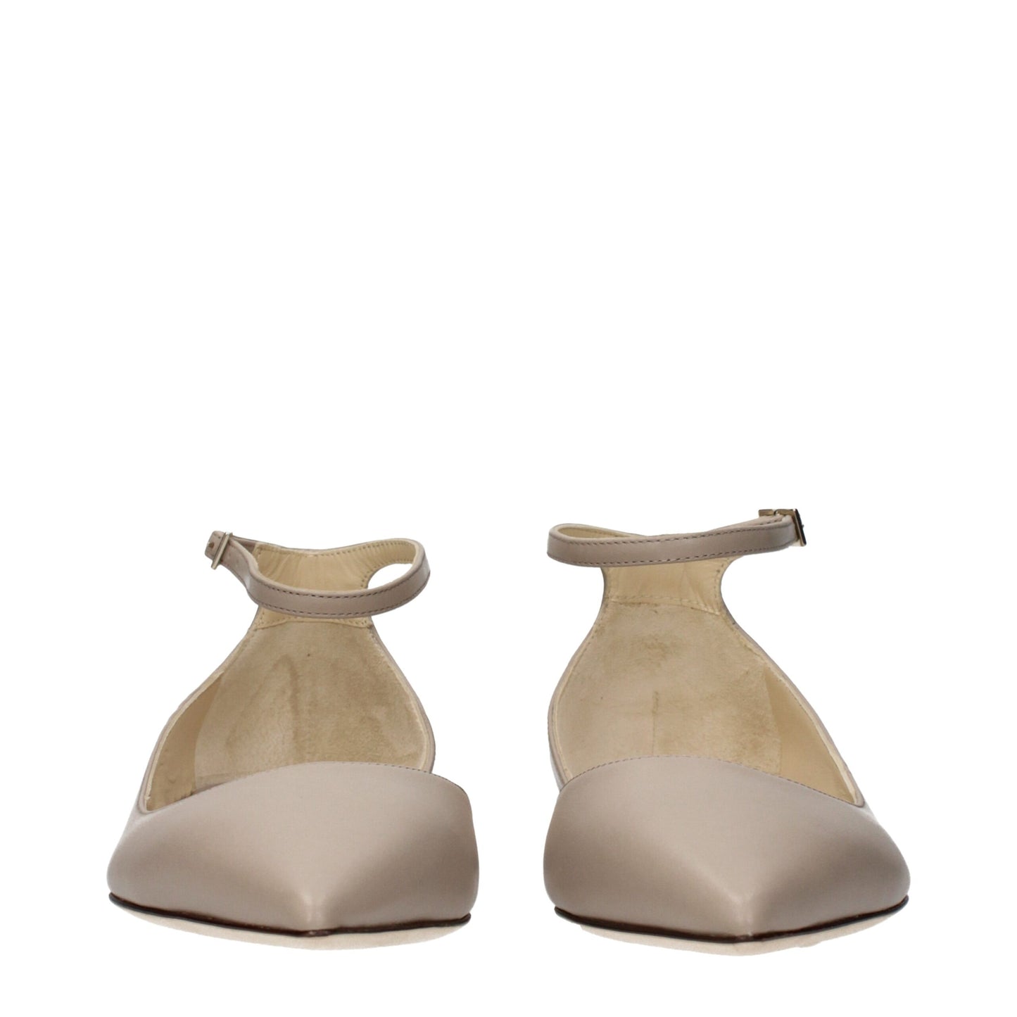 Jimmy Choo Gray Leather Ballet Flats - Effortlessly Elegant