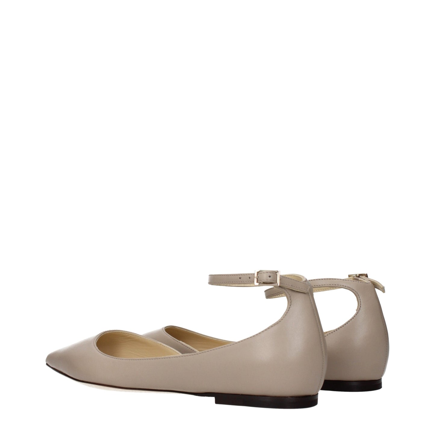 Jimmy Choo Gray Leather Ballet Flats - Effortlessly Elegant
