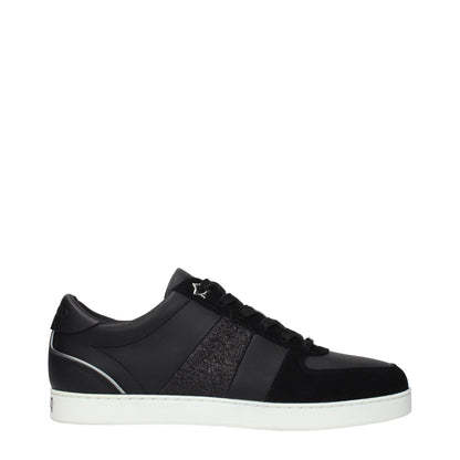 Jimmy Choo Black Leather Low Top Trainers for Women