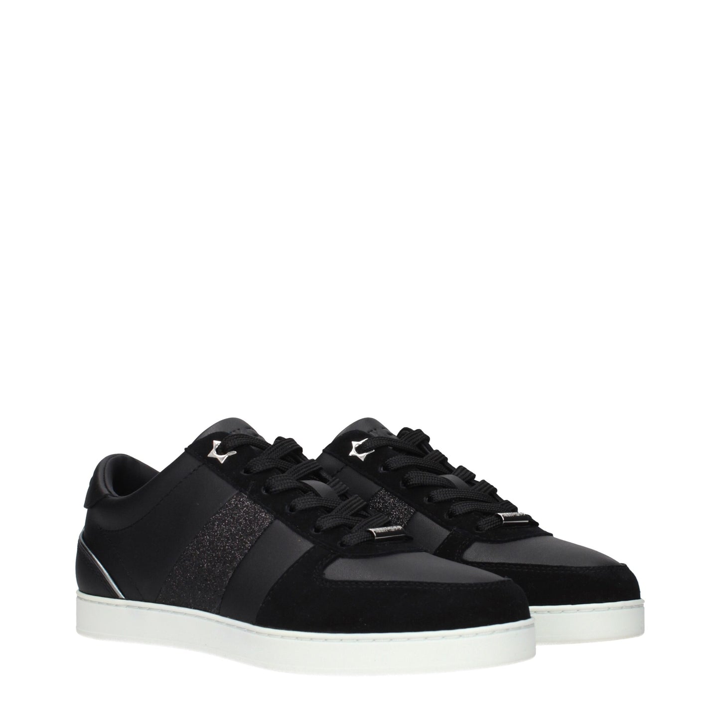 Jimmy Choo Black Leather Low Top Trainers for Women