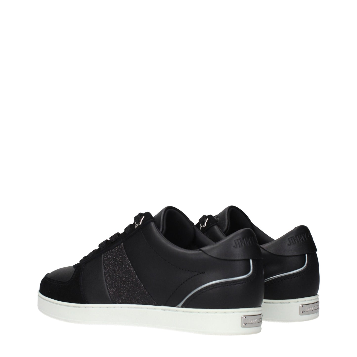 Jimmy Choo Black Leather Low Top Trainers for Women