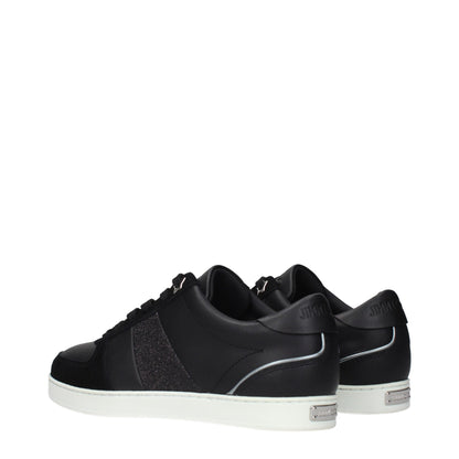 Jimmy Choo Black Leather Low Top Trainers for Women
