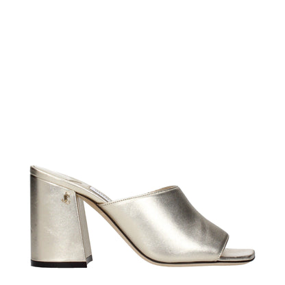 Jimmy Choo Gold Leather Platforms - Skyla