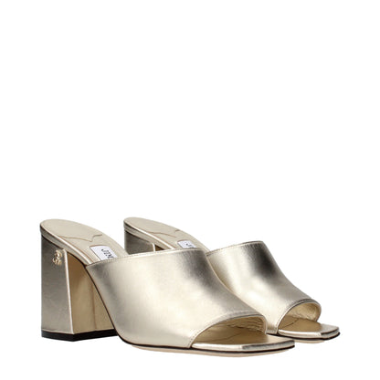Jimmy Choo Gold Leather Platforms - Skyla