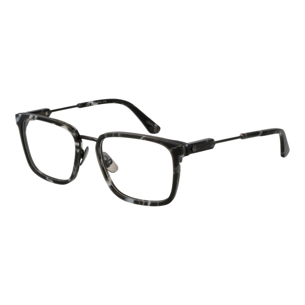 Police Men’s Optical Glasses – Grey Square Frame, 53mm