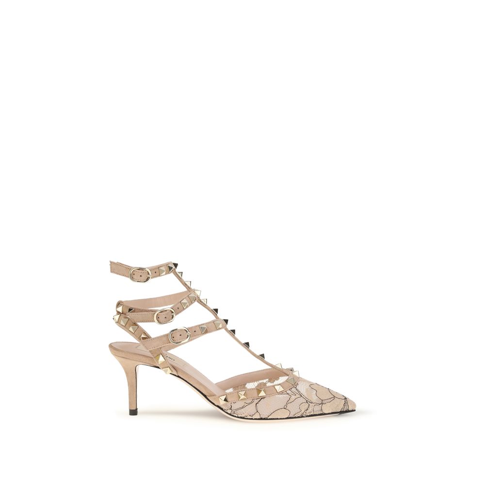 Valentino Garavani Rockstud Pumps - Elegant Lace Footwear