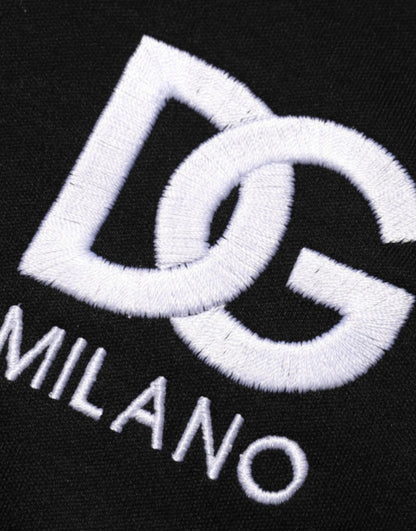 Dolce & Gabbana Black Cotton DG Logo Embroidery Top T-shirt