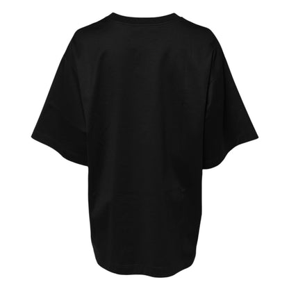 Dolce & Gabbana Black Cotton DG Logo Embroidery Top T-shirt