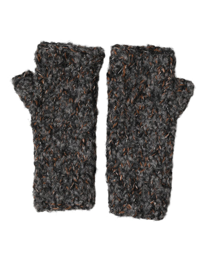 Dolce & Gabbana Gray Virgin Wool Knitted Fingerless Gloves for Men