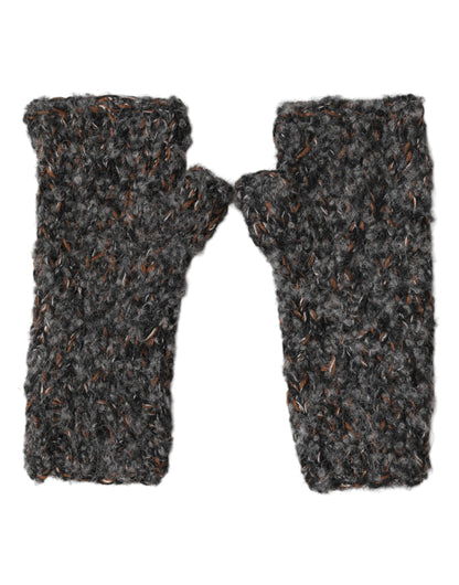 Dolce & Gabbana Gray Virgin Wool Knitted Fingerless Gloves for Men