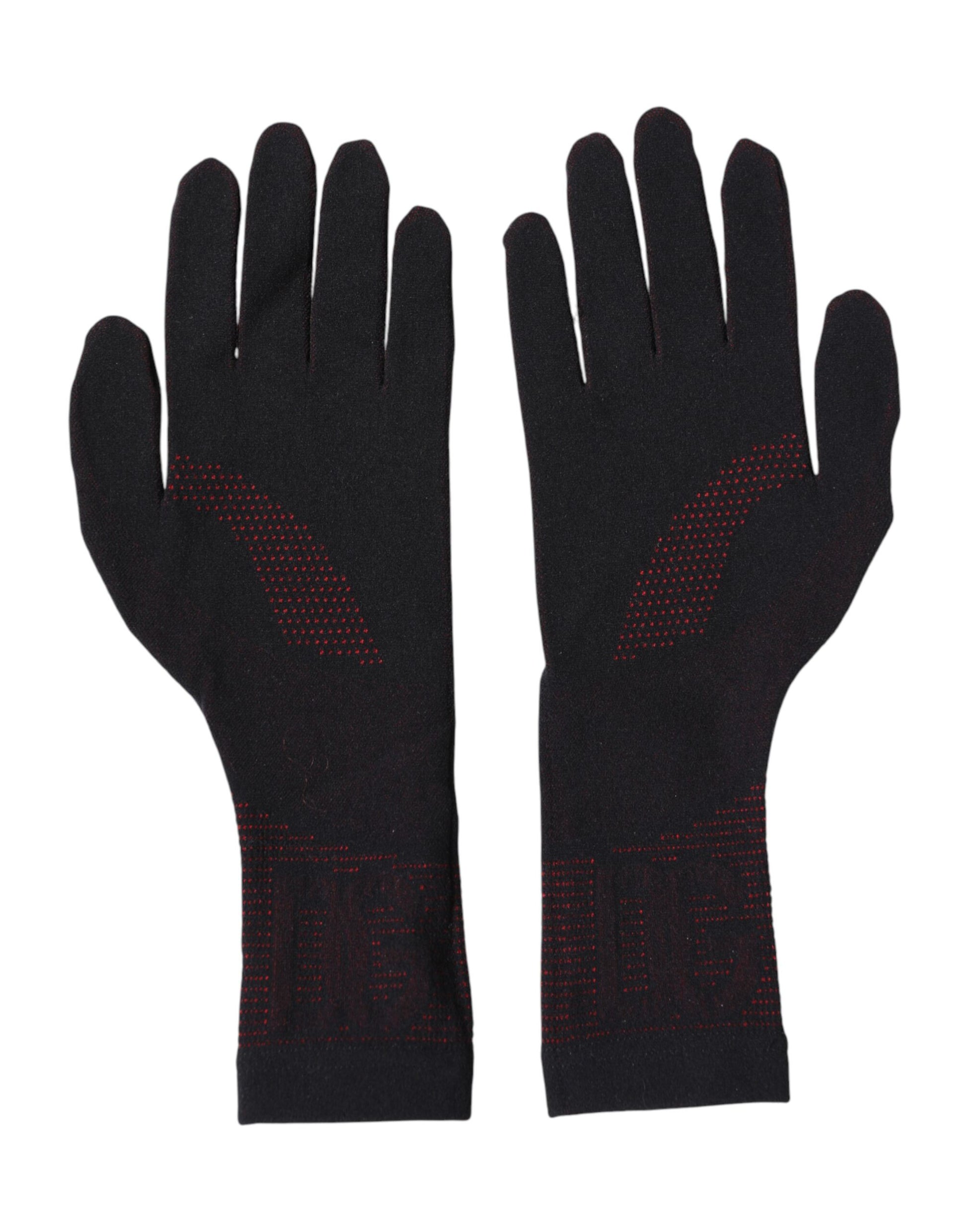 Dolce & Gabbana Black DG Logo Cotton Hands Mitten Men Gloves