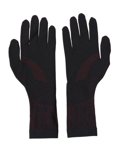 Dolce & Gabbana Black DG Logo Cotton Hands Mitten Men Gloves