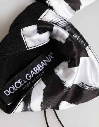 Dolce & Gabbana Black White DG Logo Silk Wristband Pair