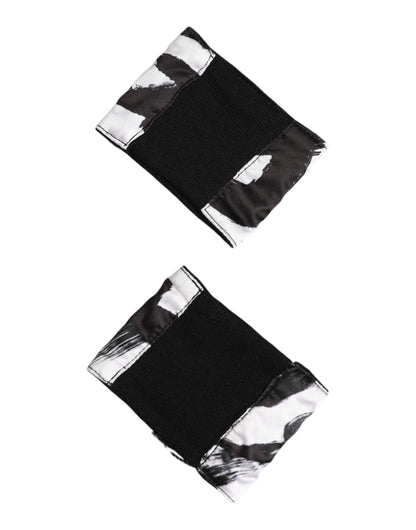 Dolce & Gabbana Black White DG Logo Silk Wristband Pair