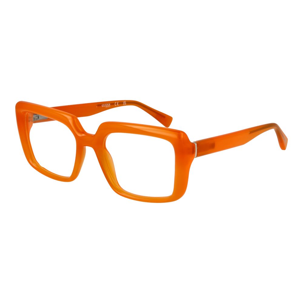 Guess Unisex Optical Glasses – Orange Square Full-Rim Frame, 53mm