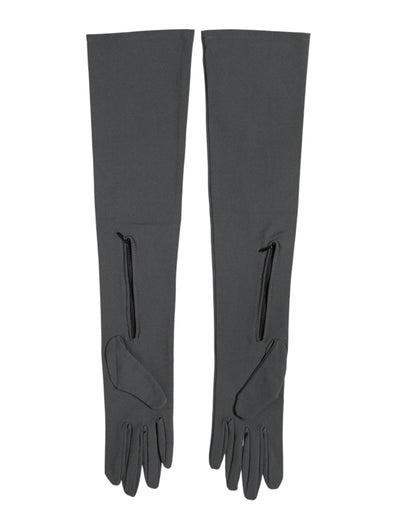 Dolce & Gabbana Dark Gray Viscose Elbow Length Mittens for Men