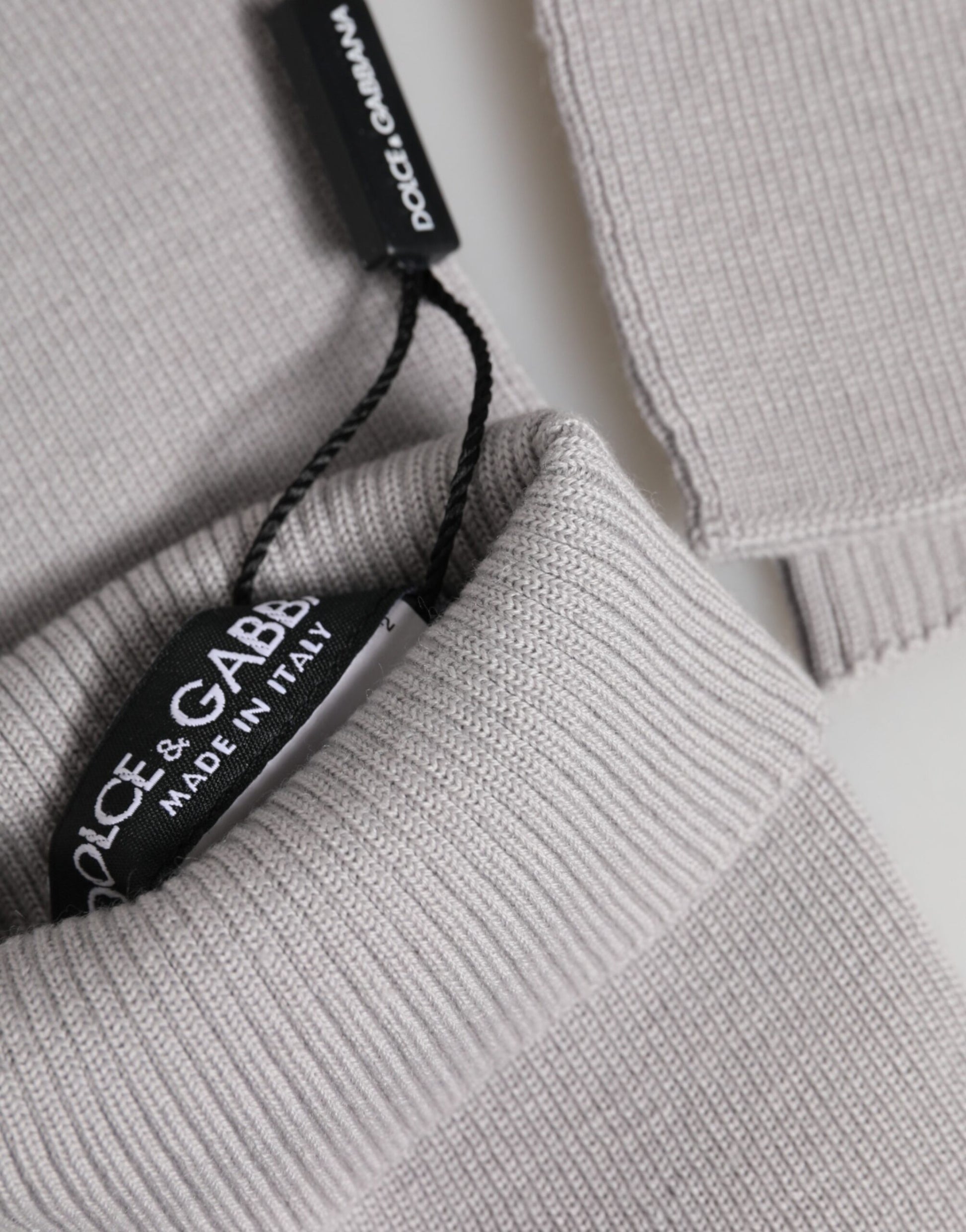 Dolce & Gabbana Gray Virgin Wool Knitted Fingerless Gloves for Men