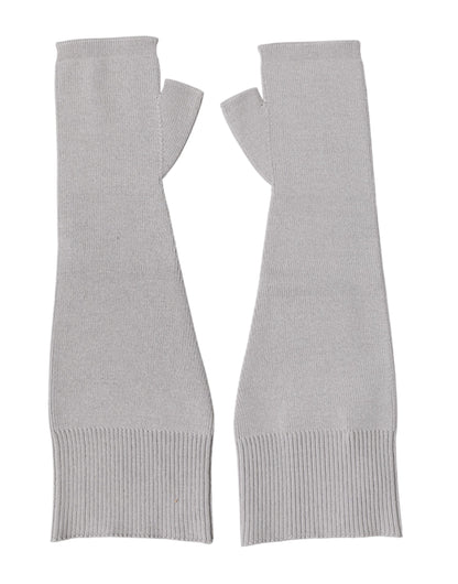 Dolce & Gabbana Gray Virgin Wool Knitted Fingerless Gloves for Men