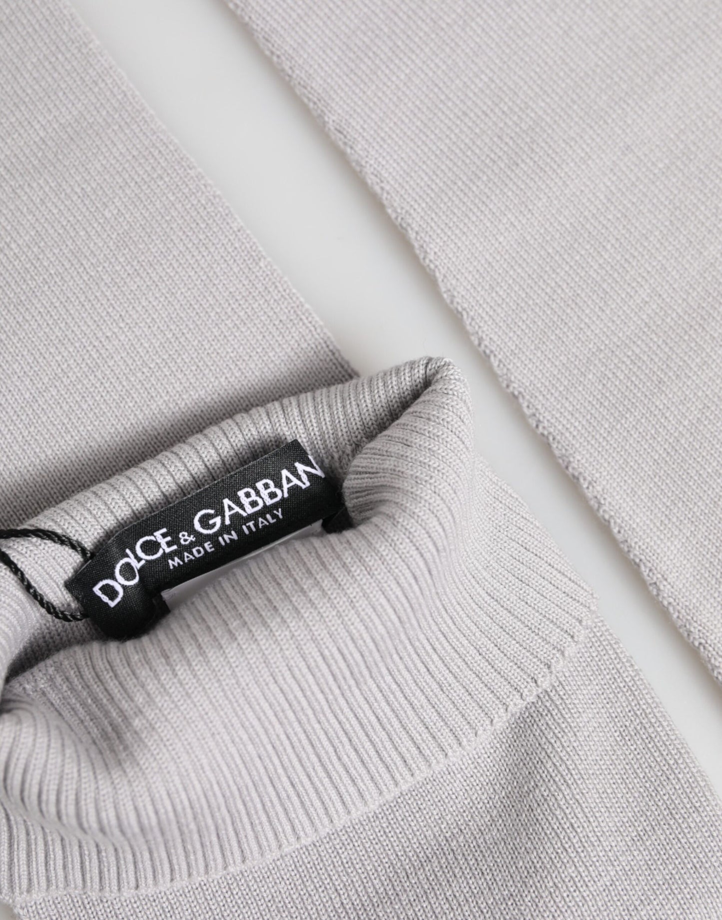 Dolce & Gabbana Gray Virgin Wool Knitted Fingerless Men's Gloves