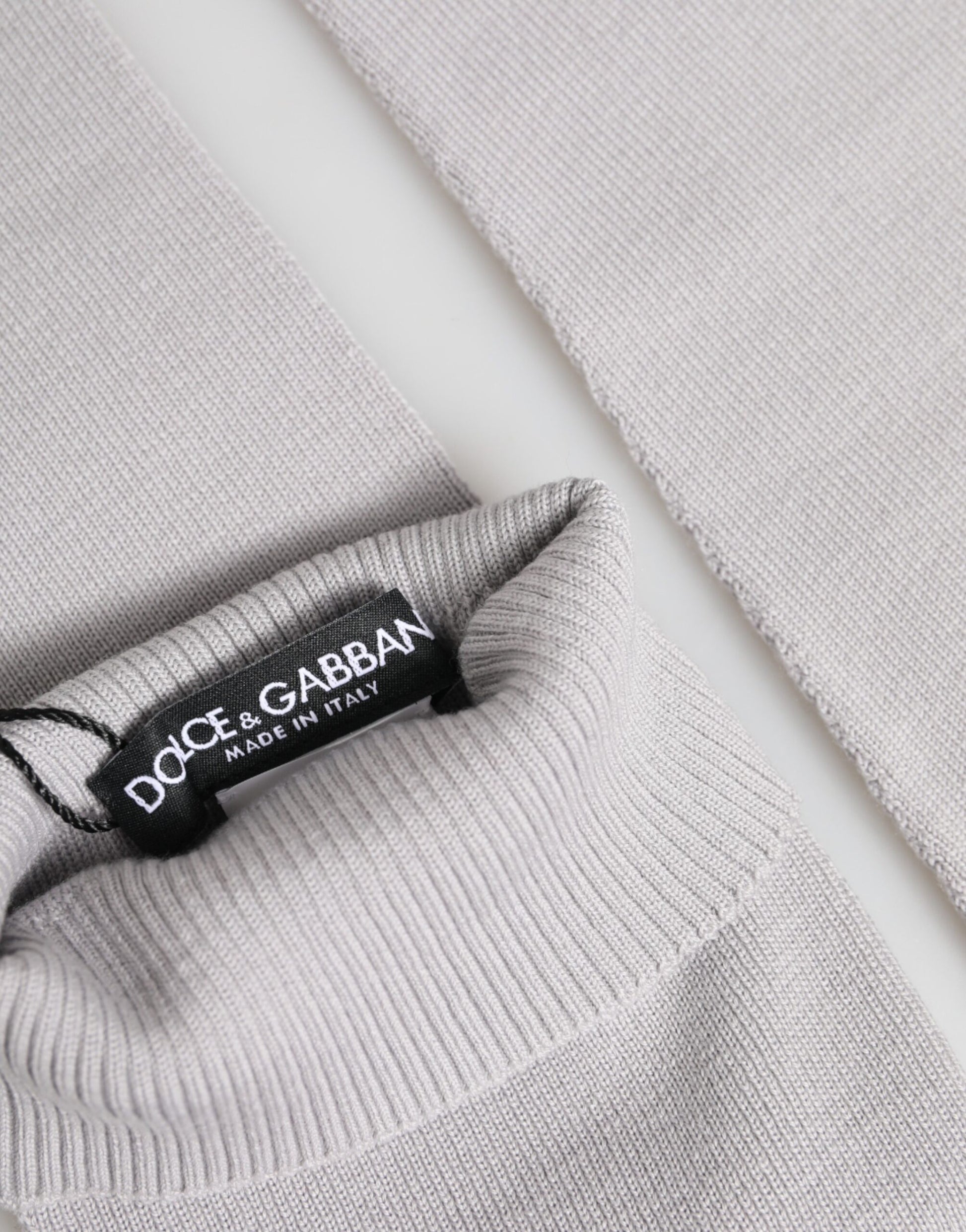 Dolce & Gabbana Gray Virgin Wool Knitted Fingerless Men's Gloves