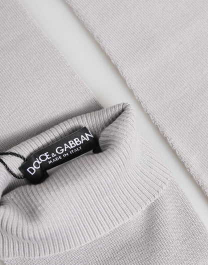 Dolce & Gabbana Gray Virgin Wool Knitted Fingerless Men's Gloves