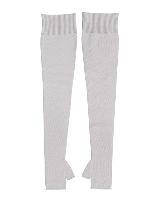 Dolce & Gabbana Gray Virgin Wool Knitted Fingerless Men's Gloves