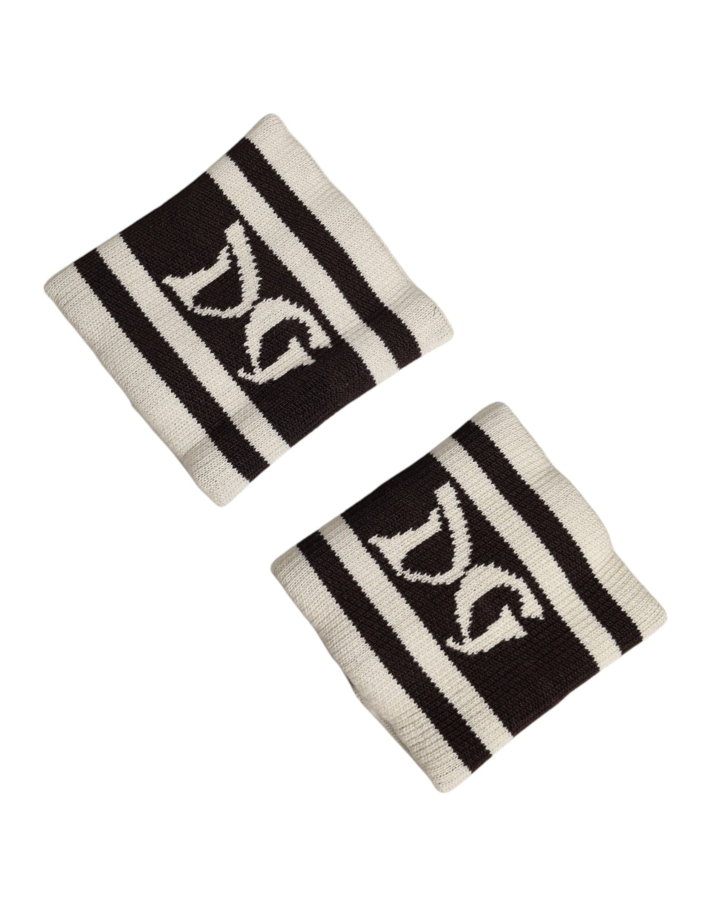 Dolce & Gabbana Black White DG Logo Cotton Wristband Pair